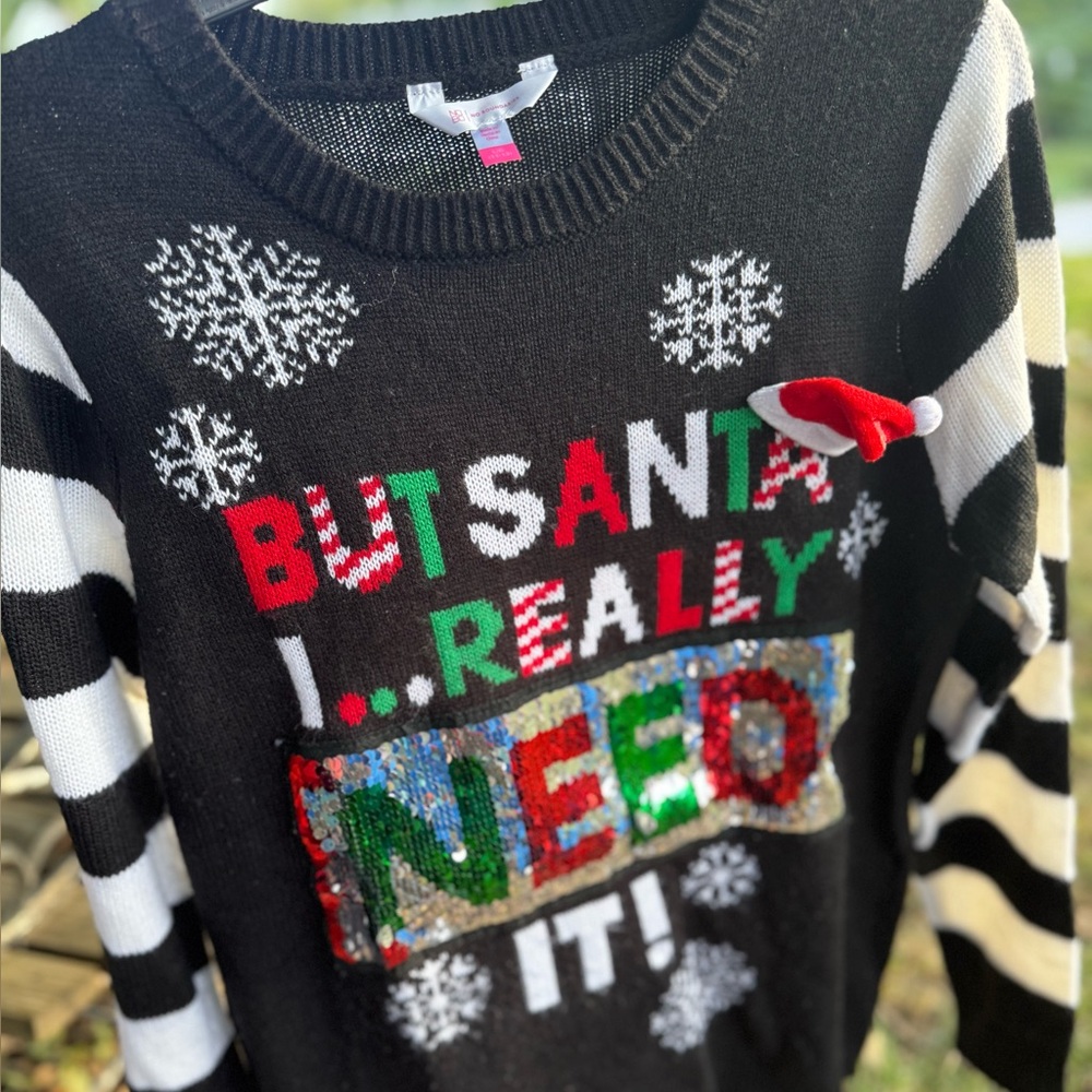 No Boundaries Black Christmas Sweater